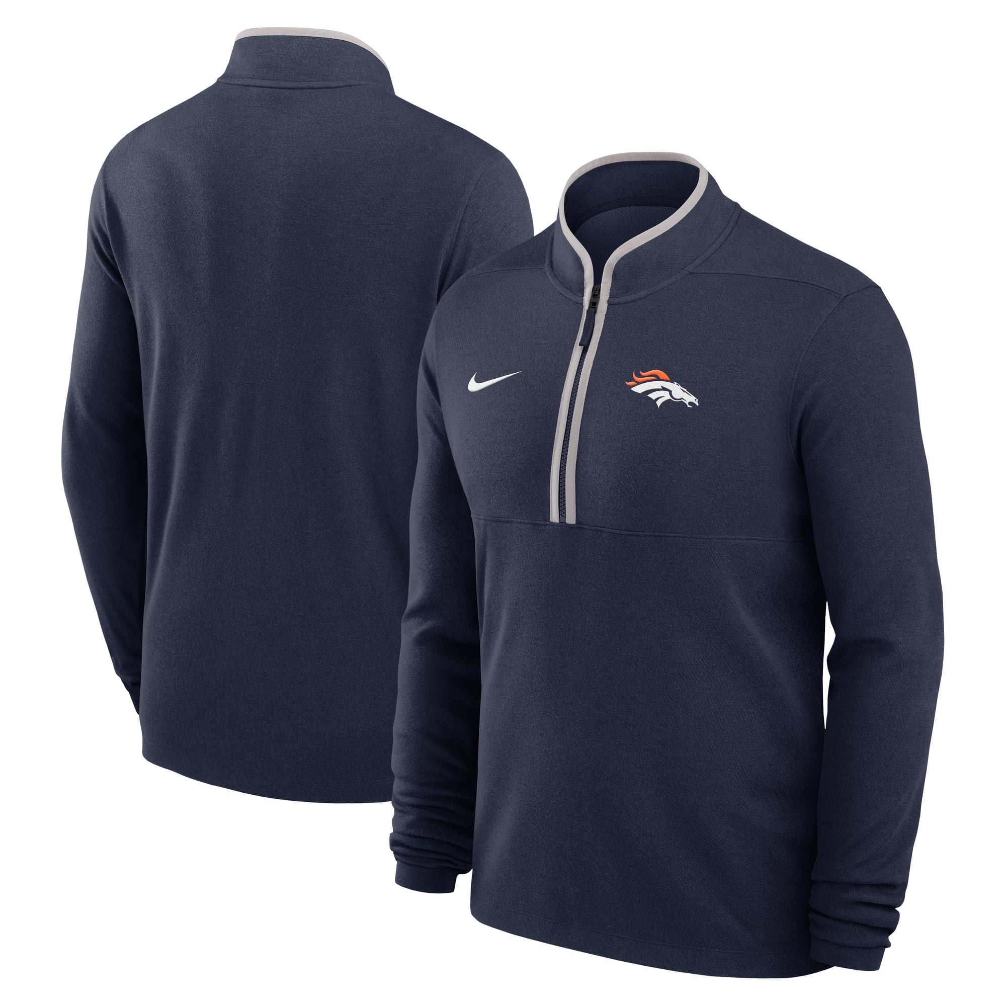 Men's Nike Navy Denver Broncos Primetime Victory Dri-FIT Half-Zip Pullover